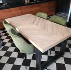 Mooi Visgraat Eettafel 190 cm bij 90 cm.

Als Nieuw, Huis en Inrichting, Tafels | Eettafels, Ophalen, Zo goed als nieuw, Rechthoekig