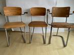 Vintage Gispen en De Wit tafelstoelen, Huis en Inrichting, Stoelen, Ophalen, Gebruikt, Gispen, Metaal