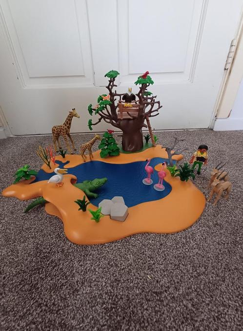 Playmobil safari uitkijkpost (4827) + struisvogels met nest, Kinderen en Baby's, Speelgoed | Playmobil, Zo goed als nieuw, Complete set