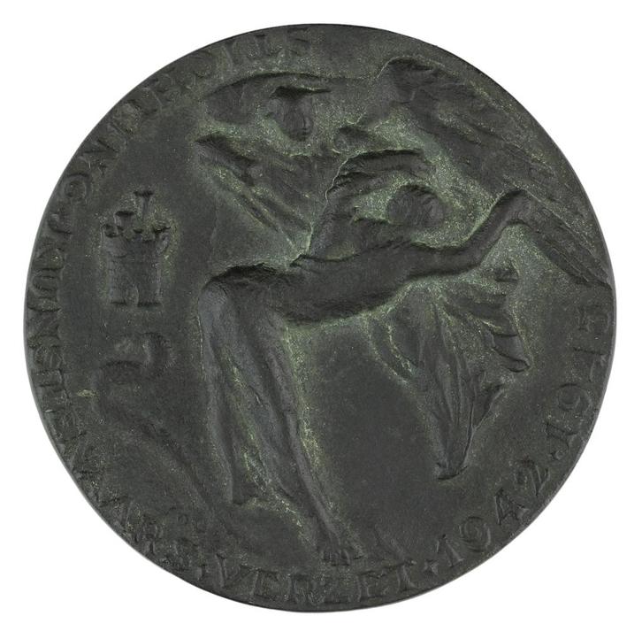 EREPENNING 1956 Paul Grégoire : Kunstenaarsverzet 1942-45, Postzegels en Munten, Penningen en Medailles, Brons, Nederland, Verzenden