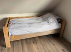 Steigerhouten 1-persoons bed, met Bossflex lattenbodem, Ophalen, Gebruikt, 90 cm, Eenpersoons