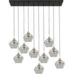 Trendhopper hanglamp met 10 glazen kappen, Ophalen, Zo goed als nieuw, Glas, Minder dan 50 cm