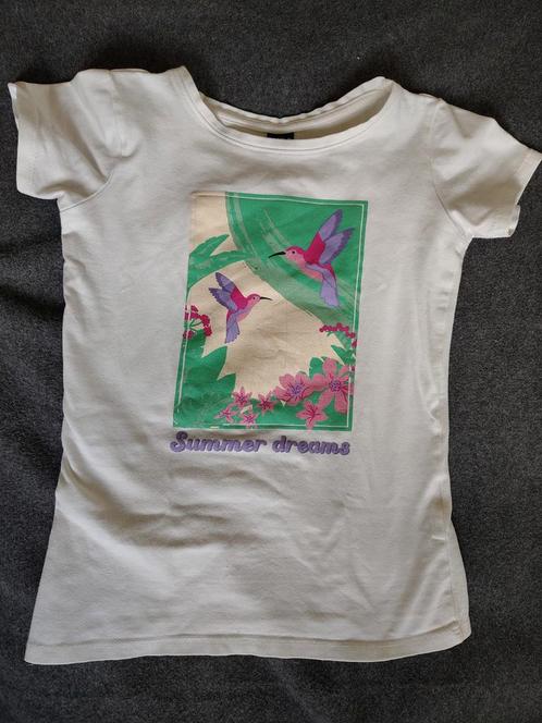 Wit T-shirt maat 134, Kinderen en Baby's, Kinderkleding | Maat 134, Ophalen of Verzenden