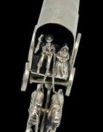 Zilver Miniatuur Huifkar met 4 Span Hollands Zilver keur, Verzenden, Zilver