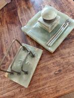 Inktpot, brieven standaard en kroontjespen., Ophalen, Gebruikt