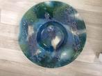 Decoratieve glazen schaal, Ophalen, Rond, Glas