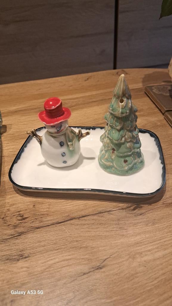 Kerstboompje en sneeuwman, Ophalen of Verzenden