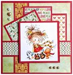 handgemaakte kerstkaart scrap 15 x 15 cm, Hobby en Vrije tijd, Kaarten | Zelfgemaakt, Ophalen of Verzenden, Nieuw, Kerst