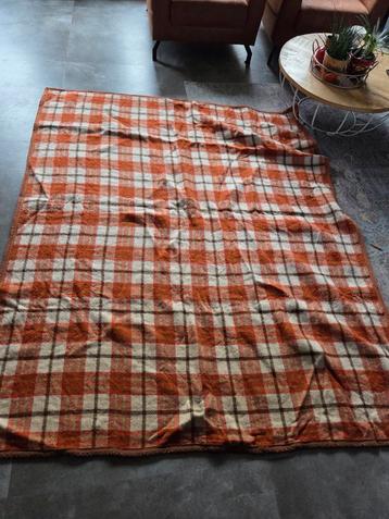 Vintage Aabe Wollen Deken - Groot Formaat oranje bruinig beschikbaar voor biedingen