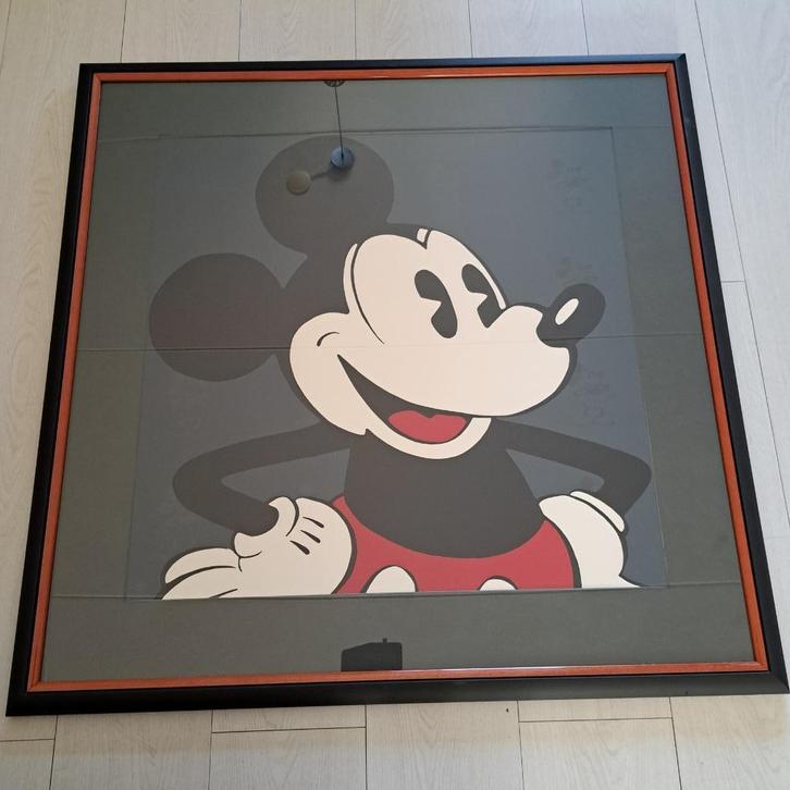 Mickey Mouse poster, Verzamelen, Posters, Zo goed als nieuw, Film en Tv, Deurposter of groter, Vierkant, Met lijst, Ophalen
