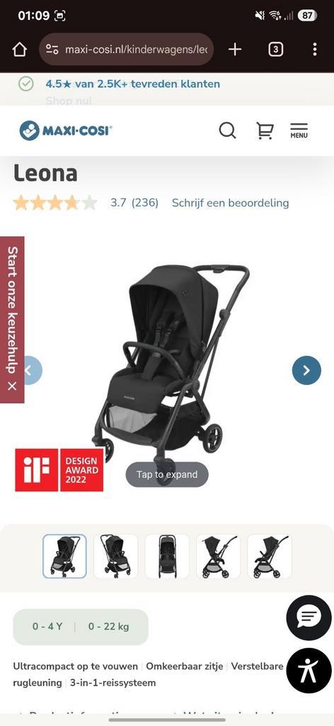 maxi cosi leona nieuw in doos, Kinderen en Baby's, Buggy's, Nieuw, Zonnekap, Ophalen of Verzenden