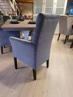 *OPRUIMING* 4 Landelijke Eetkamerstoelen Bente kleur Grijs 1, Landelijke eetkamerstoelen capiton stof loft plumb grijs, Nieuw