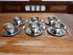 6 dubbelwandige inox espressokopjes, Antiek en Kunst, Ophalen of Verzenden