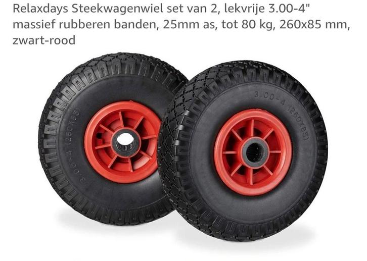 Steekkarrenwielen - 2 stuks - Nieuw in doos, Doe-het-zelf en Verbouw, Zwenkwielen, Nieuw, Ophalen of Verzenden