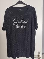 Shirt met zilver print maat 48/50, Shirt of Top, Zo goed als nieuw, Zwart, Verzenden