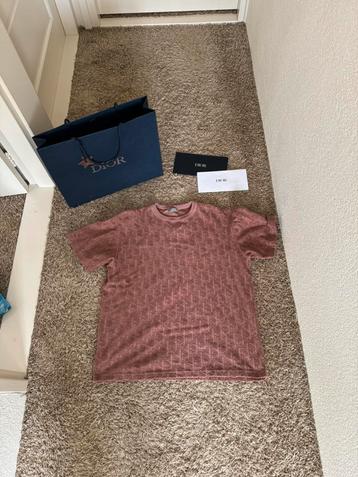 Dior t-shirt oblique-motief roze maat m