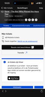 Dave 10-02, Tickets en Kaartjes