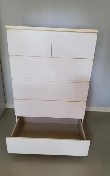 Ladekast MALM 6 lades, wit, 80x123 cm