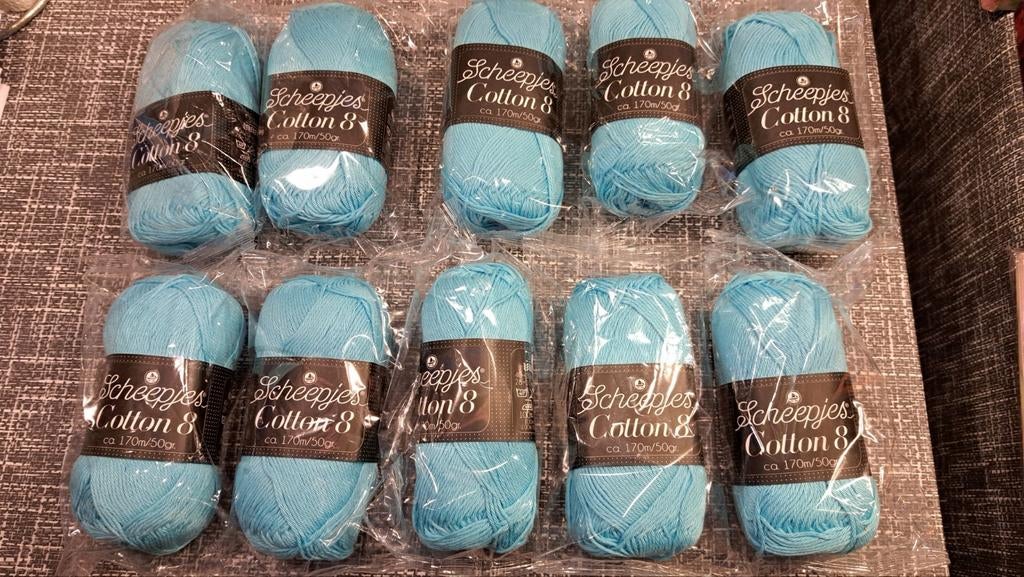Scheepjes Cotton 8 - turquoise Nieuw!, Ophalen of Verzenden, Nieuw, Breien of Haken, Wol of Garen