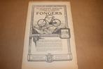Originele advertentie / affiche - Fongers rijwielen - 1928 !, Verzamelen, Ophalen of Verzenden, Gebruikt, Overige typen