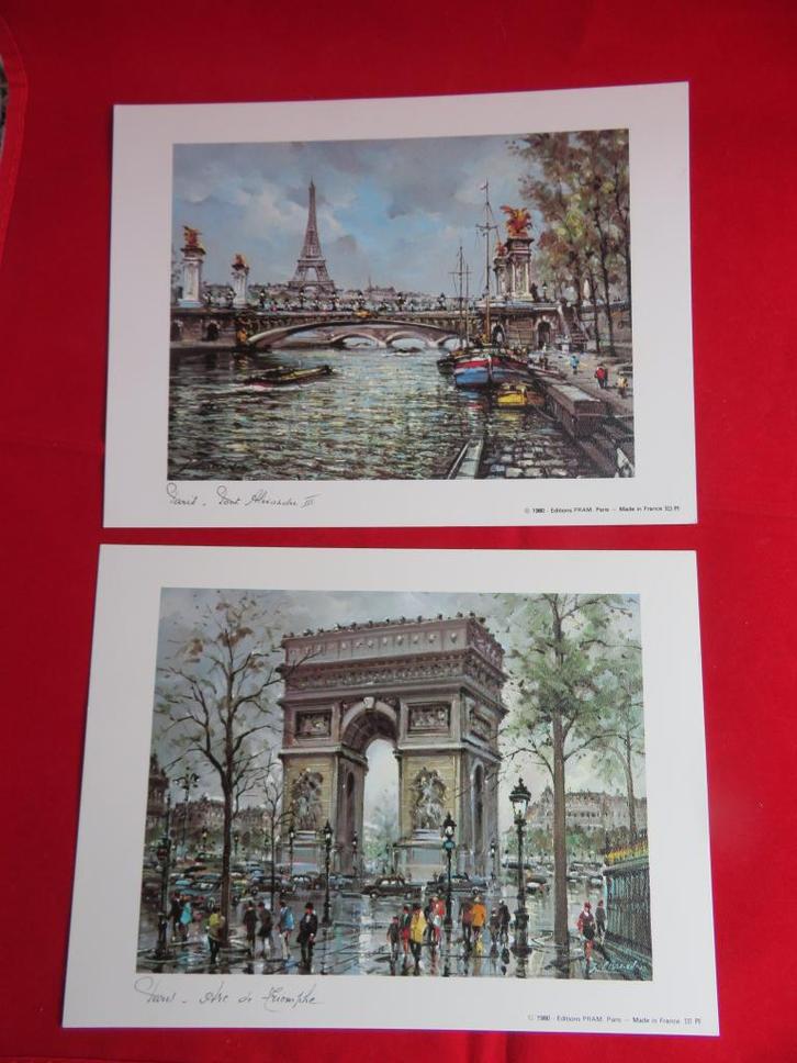 PARIS * ZEEFDRUK * 1975 EN 1980 * Drie Stuks *, Antiek en Kunst, Kunst | Litho's en Zeefdrukken, Verzenden