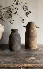 Oude houten pot kruik Aura Peeperkorn stoer sober landelijk, Huis en Inrichting, Woonaccessoires | Overige, Verzenden, Nieuw