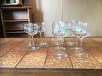 Antieke Glazen Set van 7 - Gegraveerd Design - Vintage Charm, Antiek en Kunst, Antiek | Glas en Kristal, Ophalen