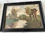 Oud/antiek schilderij/ kunstwerk op hout geschilderd, Ophalen of Verzenden