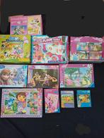 18 puzzels tot 50 stukjes, o.a dora, disney, vloerpuzzels, Ophalen of Verzenden, 10 tot 50 stukjes, Zo goed als nieuw