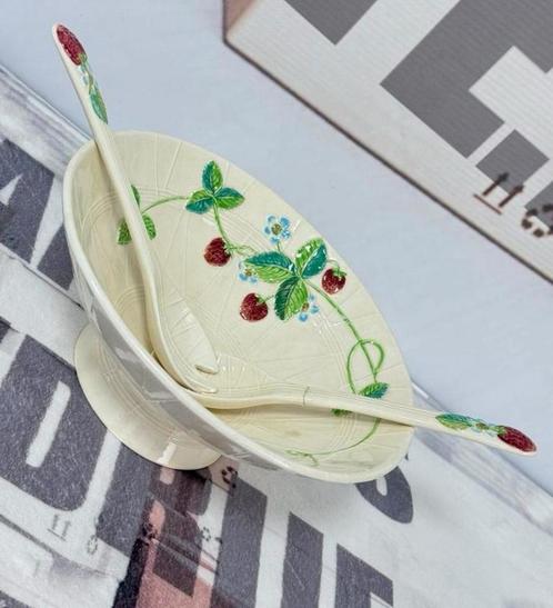 BESWICK art strawberry fruit-schaal bowl Vintage + lepels, Antiek en Kunst, Antiek | Schalen, Ophalen of Verzenden