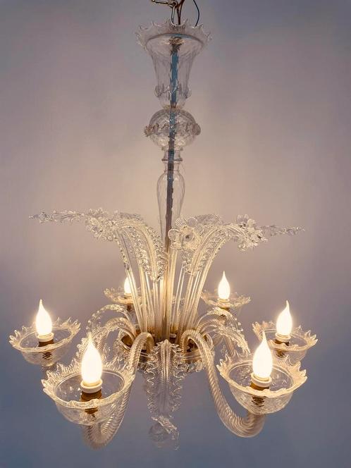 Prachtige Antieke murano kroonluchter punt gaaf, Huis en Inrichting, Lampen | Kroonluchters, Nieuw, Ophalen of Verzenden