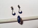 Zilveren set Lapis Lazuli  ( in Hilversum), Sieraden, Tassen en Uiterlijk, Ringen, Ophalen of Verzenden, Gebruikt, Blauw, Zilver