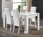Eettafels Mona hoogglans wit -Aanbieding-, Nieuw, Vijf personen of meer, Rechthoekig, 50 tot 100 cm