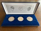 Oranje Cassette 2,50 , 10,- en 50,-gulden, Postzegels en Munten, Munten | Nederland, Setje, Zilver, Koningin Wilhelmina, Overige waardes