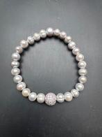 Armband met nepparels en strass, Wit, Kunststof of Plastic, Nieuw, Ophalen of Verzenden