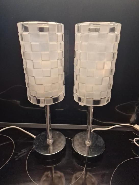 Vintage IKEA tafellampen B0019, Huis en Inrichting, Lampen | Tafellampen, Gebruikt, Minder dan 50 cm, Glas, Kunststof, Metaal