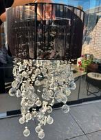 Hanglamp met kristallen en zwarte kap, Huis en Inrichting, Ophalen, Gebruikt