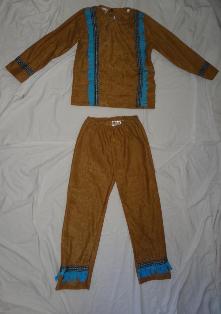 Leuk bruine/blauw INDIAAN/INDIANEN/NATIVE AMERICAN pak, Kinderen en Baby's, Carnavalskleding en Verkleedspullen, Gebruikt, Jongen of Meisje