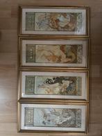 Mucha 4 Jaargetijden Ingelijst, Ophalen of Verzenden