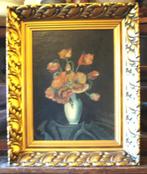 Vaas met bloemen met signatuur A,V., Ophalen of Verzenden