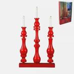 Kandelaar rood XL met verlichting - Konstsmide, Ophalen of Verzenden, Nieuw, Hout, 50 tot 75 cm