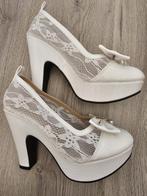 Sexy High heels plateau wit kant lak pump maat 38, Pumps, Wit, Ophalen of Verzenden, Zo goed als nieuw
