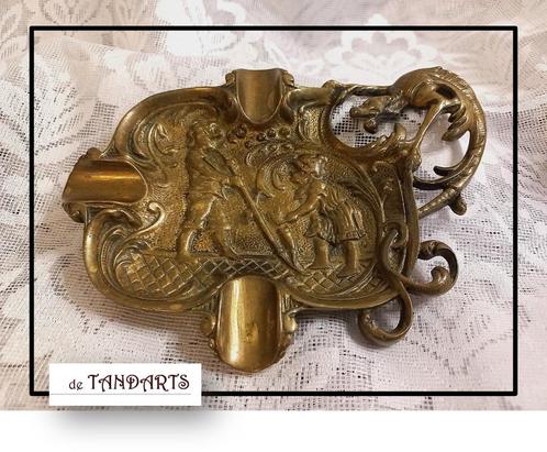 Messing asbak met gargouille – 17 cm, Antiek en Kunst, Antiek | Koper en Brons, Ophalen of Verzenden