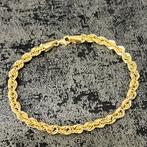 14k gouden armband rope schakel nieuw, Ophalen of Verzenden, Zo goed als nieuw, Goud