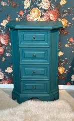 Brocante ladekast - 4 lades - blauw  - basic, Huis en Inrichting, Ophalen, 50 tot 100 cm, Zo goed als nieuw, 3 of 4 laden