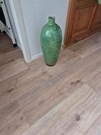vintage keramieke groene fles vaas, Huis en Inrichting, Woonaccessoires | Vazen, Ophalen, Overige kleuren, Glas, Minder dan 50 cm