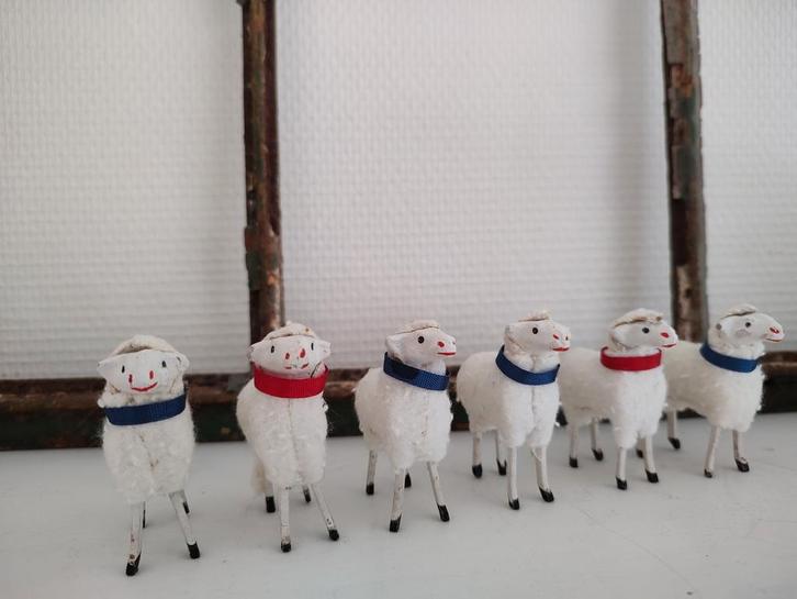 Vintage ertsgebergte wol schaapjes, Antiek en Kunst, Curiosa en Brocante, Ophalen of Verzenden