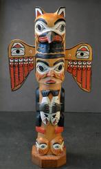 Totempaal Canada handgemaakt gesigneerd Patrick Seale, Antiek en Kunst, Kunst | Beelden en Houtsnijwerken, Ophalen of Verzenden