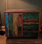 Massief indonesisch gerecycled teakhouten kast, Ophalen, Teakhout, 50 tot 100 cm, Zo goed als nieuw