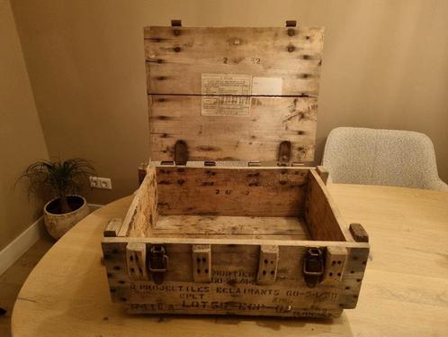 Oude Frans Munitiekist, Huis en Inrichting, Woonaccessoires | Kisten, Gebruikt, Minder dan 50 cm, Minder dan 50 cm, Ophalen